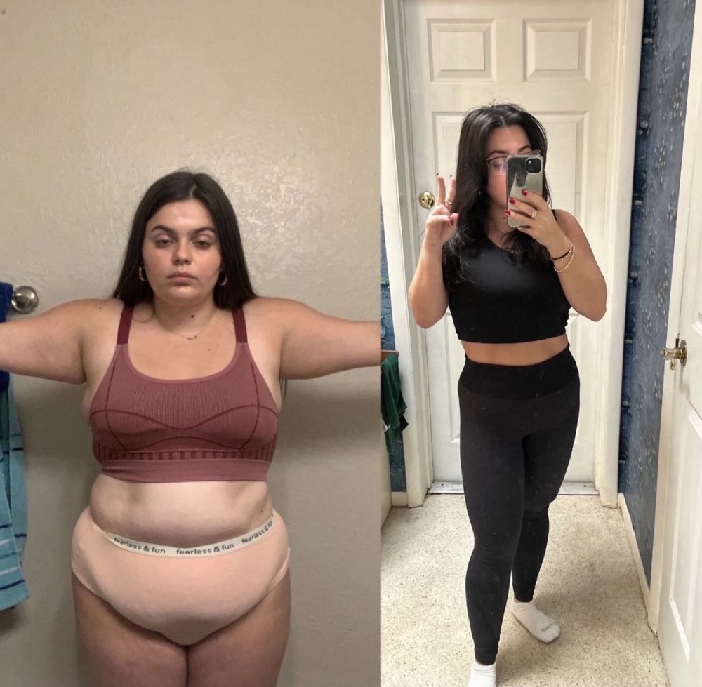 Ana's own before and after, 60 lbs down